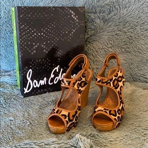 Sam Edelman Cheetah wedges 8 1/2